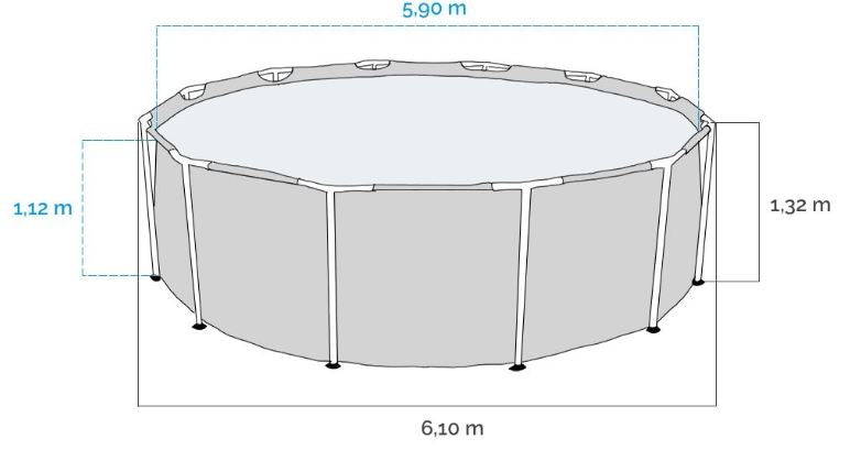 Steel Pro Round Pool Set 6.10m x 1.32m