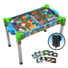 100.3 cm Minecraft air hockey table with adapter; pixel playfield and green block legs