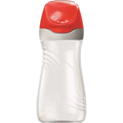 Red and white 430ml water bottle with flip-top cap