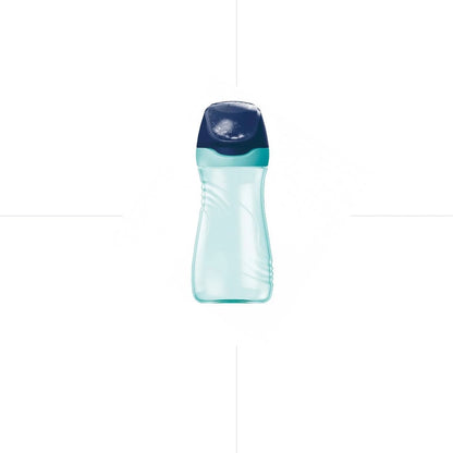 Maped water bottle, small size with dark blue cap and clear aqua design