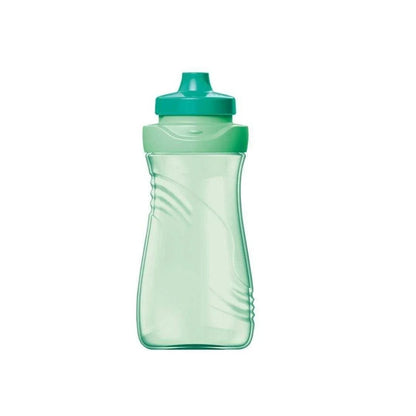 Light green translucent water bottle with spout and screw cap
