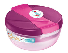 Maped Picnik large pink lunch bowl with hinged lid and fork icon, round container