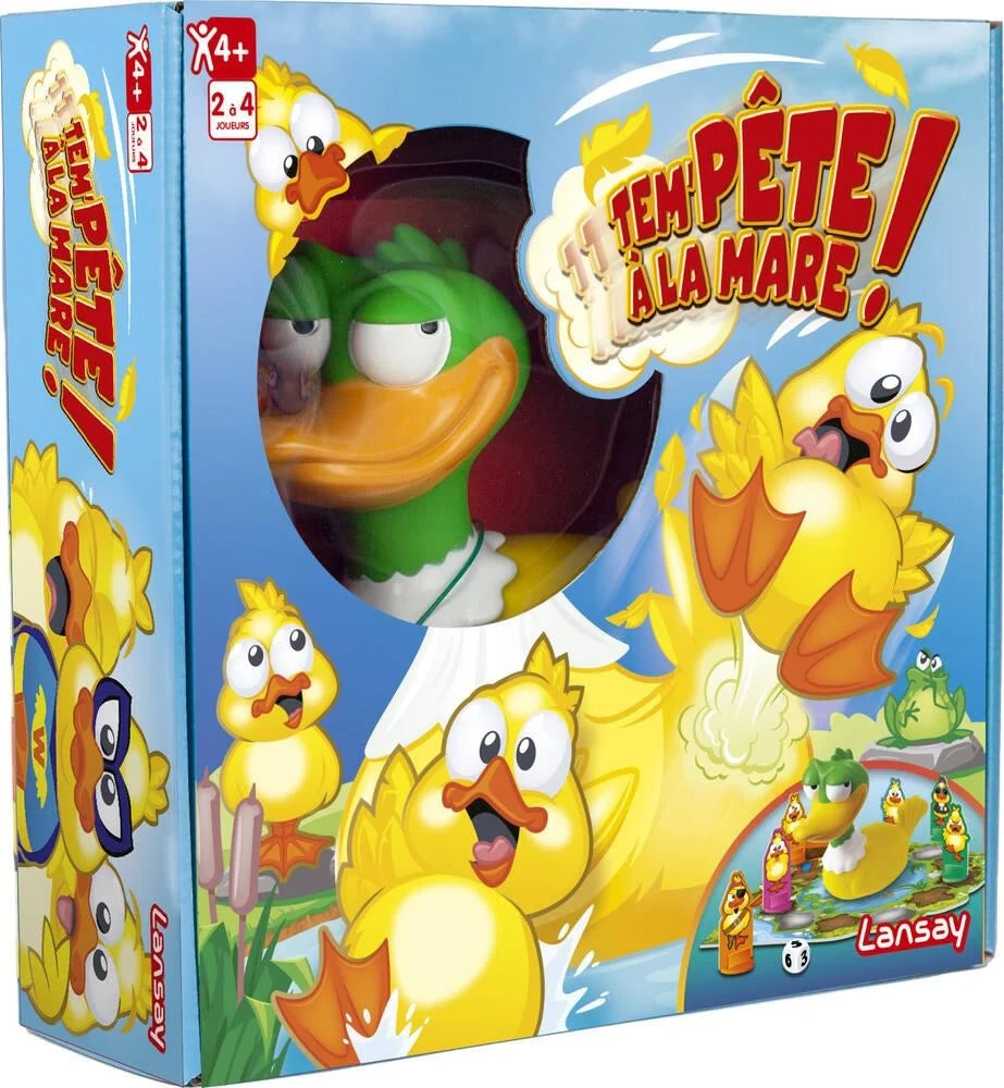 Storm at the Pond toy game in retail box featuring duck characters and flame graphics