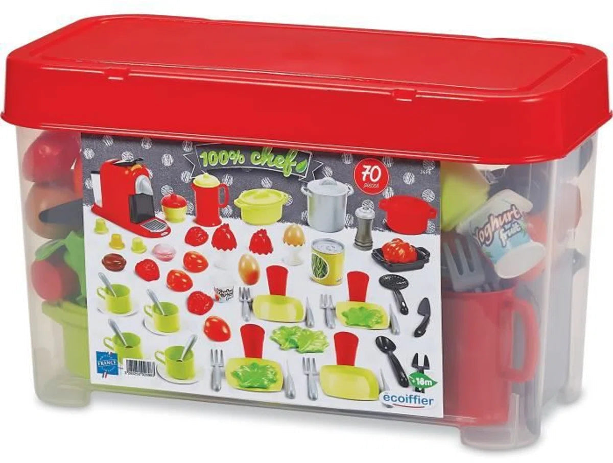 Ecoiffier 100% Chef 70-Pieces Dinette Set - The Toy Store - Best Toys in Lebanon