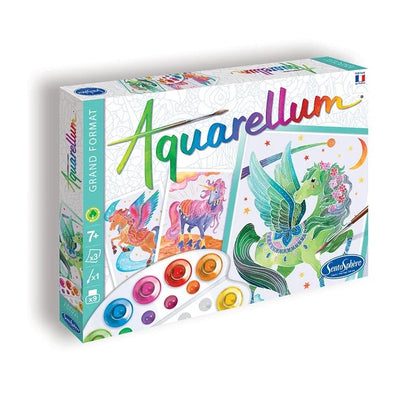 Unicorn and Pegasus watercolor kit in Aquarellum branded box