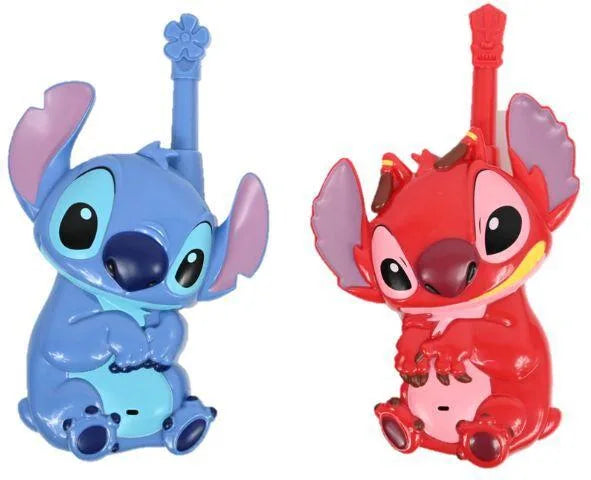 3D walkie-talkies set with blue and red character figures with antennae