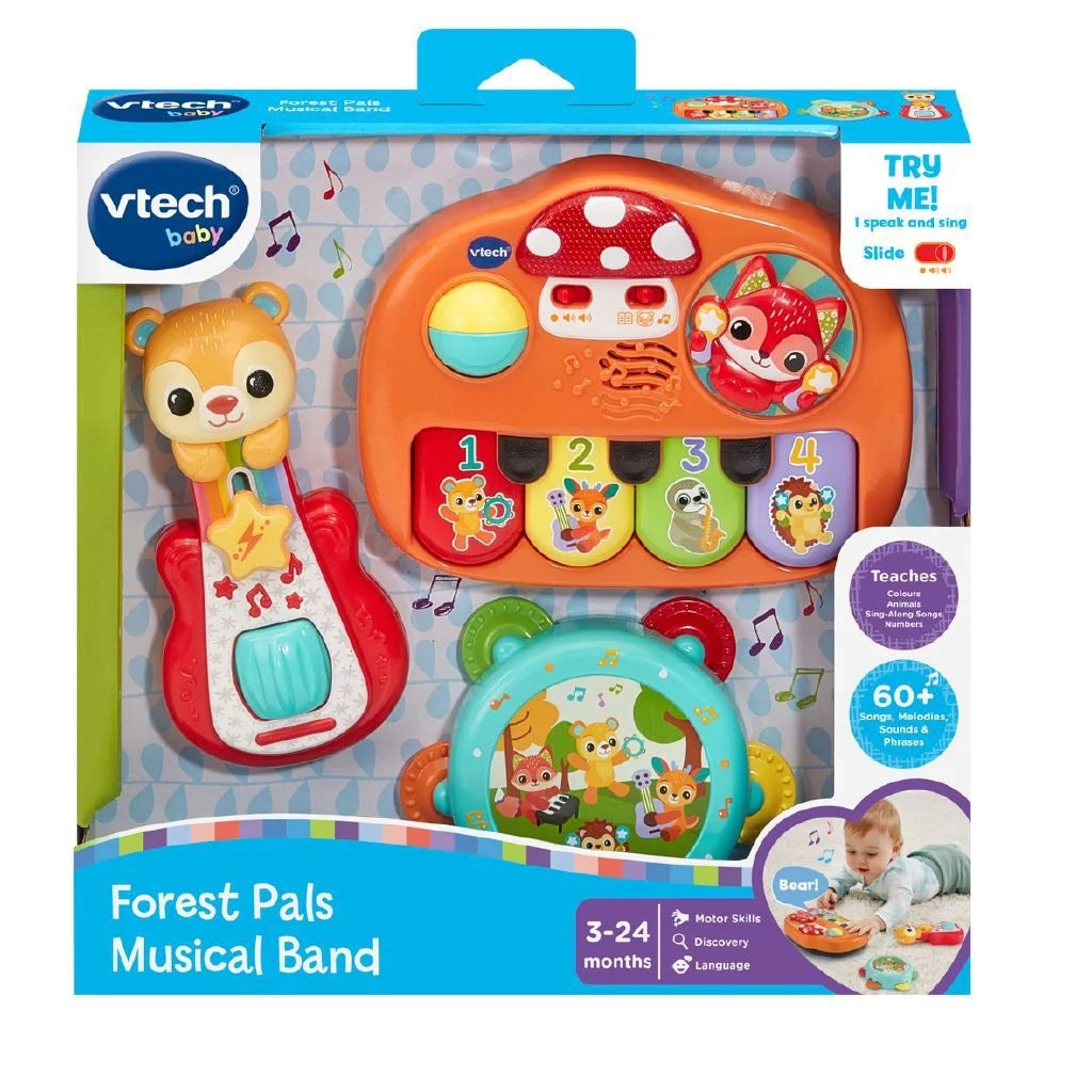 VTech Forest Pals Musical Band boxed toy with orange play panel and animal figures