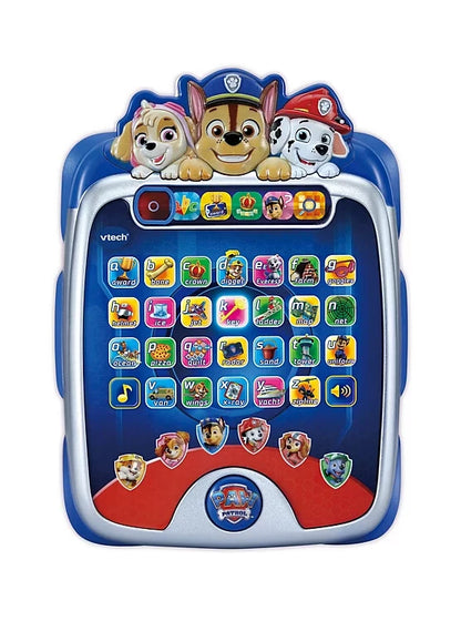 Blue PAW Patrol light-up pup pad with character faces and colorful button grid screen