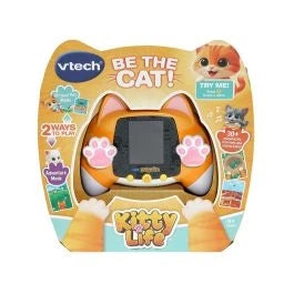 VTech Kitty Life orange cat toy box with cat face illustration and interactive screen