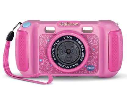Pink Kids digital camera showing lens and Kidizoom graphic on back panel
