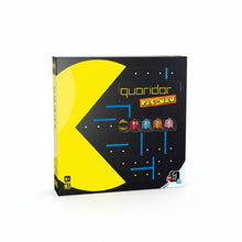 Quoridor Pac-Man board game box with yellow maze graphic and Pac-Man logo