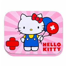 Pink Hello Kitty bandage tin box with Hello Kitty and red cross-heart graphic