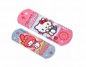 Hello Kitty friends bandage strips in pink and white with character prints