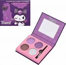Hello Kitty 4-pan eyeshadow palette with mirror and included brush; pink and purple shades