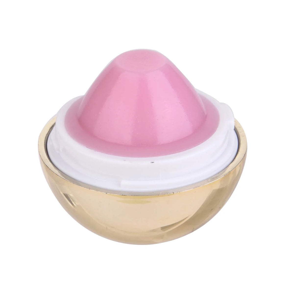 Gold dome lip balm with pink 3D balm cap