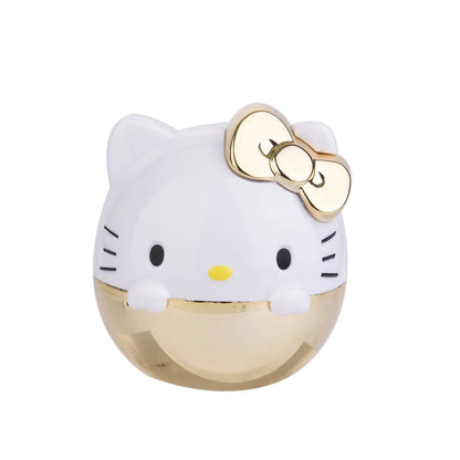 Hello Kitty lip balm with white face, gold dome, and bow