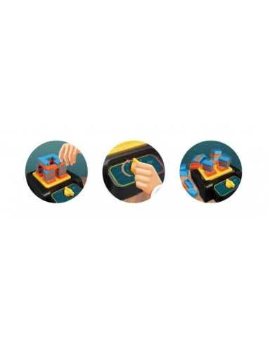 Natural Phenomena science kit circular how-to icons showing hands building with the device