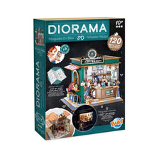 Buki Cafe Diorama kit box for building a 3D coffee cafe scene