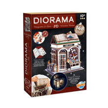 Diorama model box for a bookstore lighted 3D build, 10+ and 148 pieces
