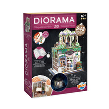 Diorama building set box with miniature flower shop model, 243 pieces