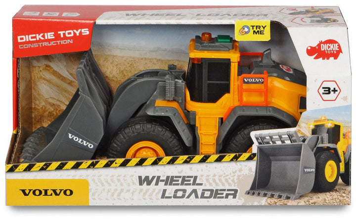 Dickie Toys - Volvo Wheel Loader - 23cm Wheel Loader With Large Shovel, Light And Sound Effects, Construction Toy - The Toy Store - Best Toys in Lebanon