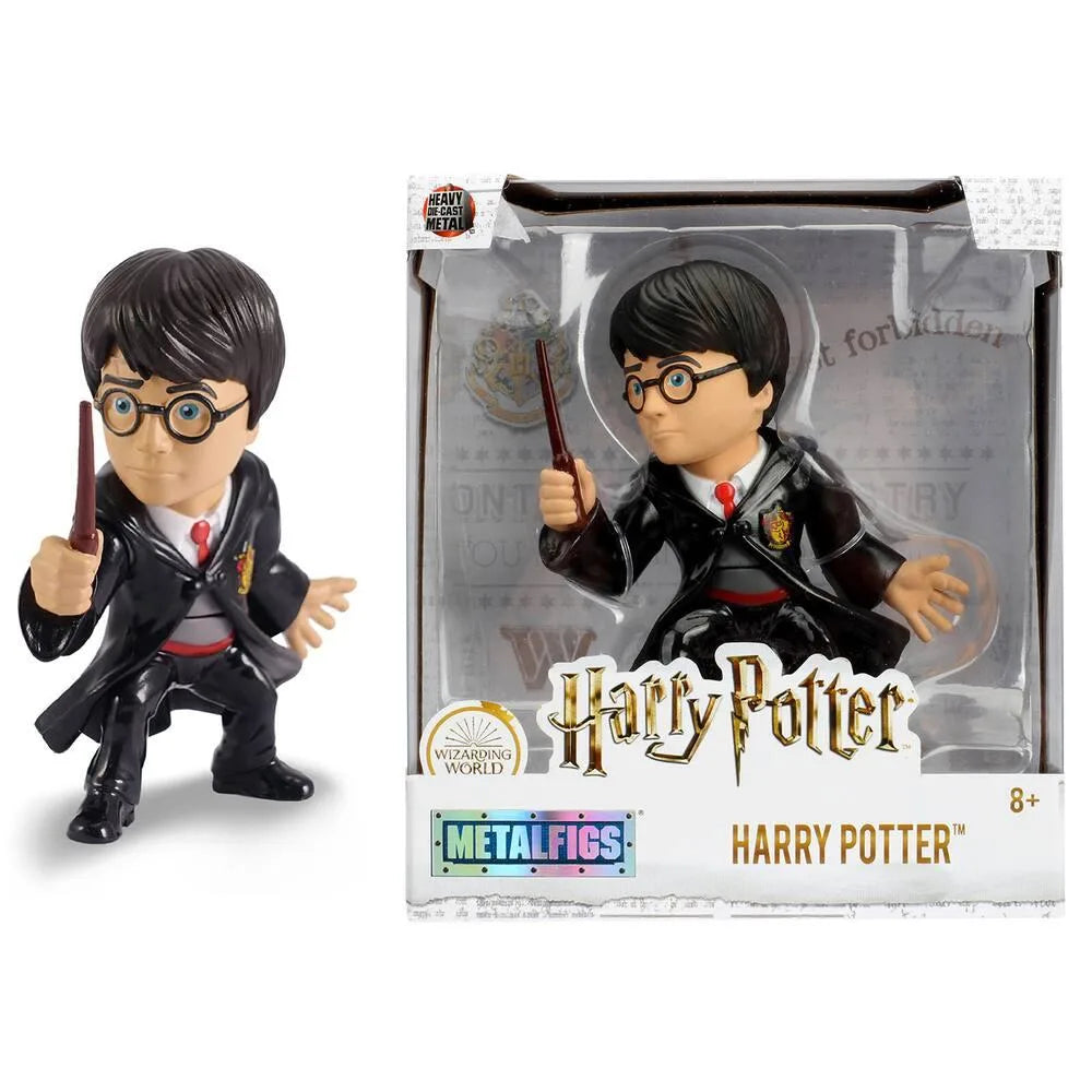 Harry Potter 4-inch figure in box, wizard in black robe holding a wand