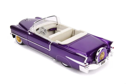 1956 Cadillac Eldorado Convertible purple + Elvis Presley Figure