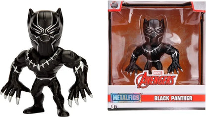 Boxed Black Panther action figure with detailed black suit and spiked gloves