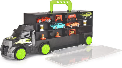 Transporter With 4 Die-Cast Cars And Accessories