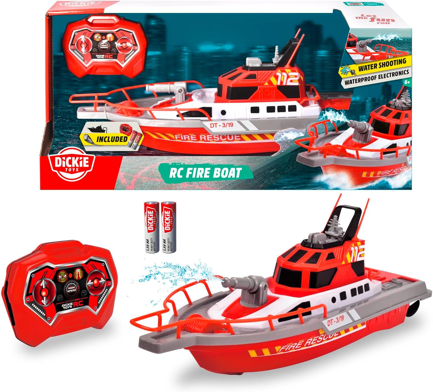 Dickie Rc Steerable Fire Boat, Rtr - The Toy Store - Best Toys in Lebanon