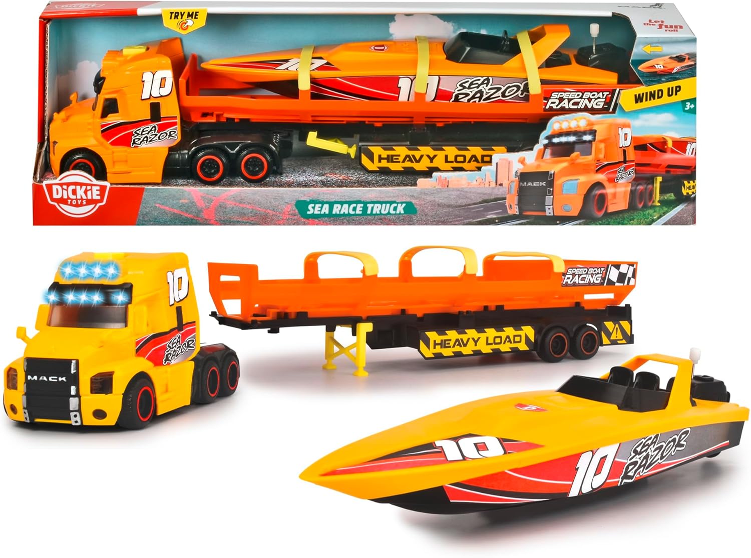 Dickie Truck With Speed ​​Boat - The Toy Store - Best Toys in Lebanon