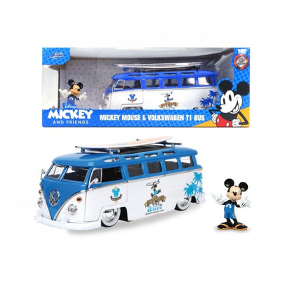 Mickey Mouse Car Model BUS Volkswagen T1 BUS With Figure MICKEY