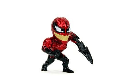 Red and black monster action figure with white mouth and black claw hands