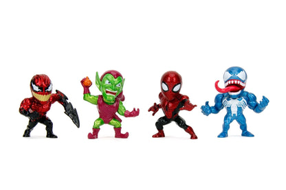 Assorted Marvel mini figures: red monster, green goblin, red spider, blue shark