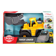 Volvo Tough Loader construction toy front loader with bucket, in Dickie box