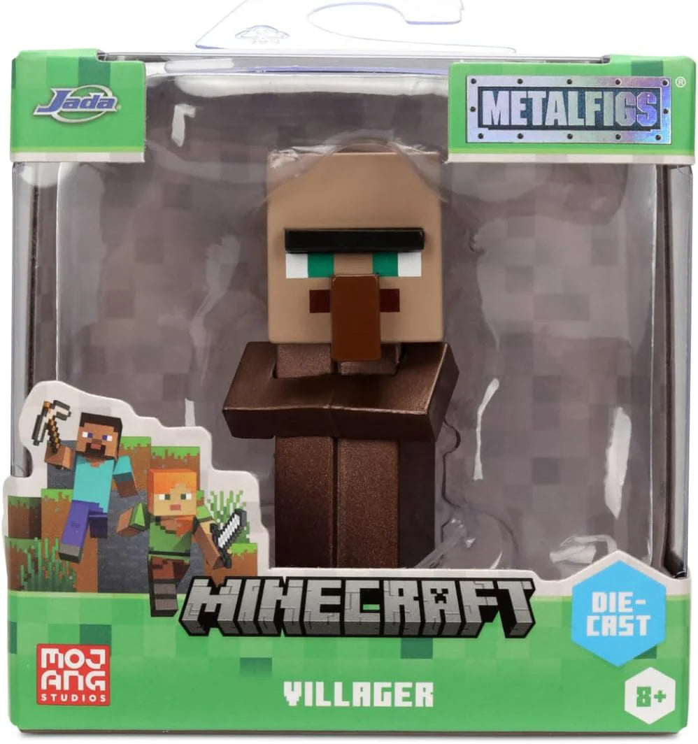 Jada Minecraft Metalis die-cast Villager figure in box, detailed head and torso