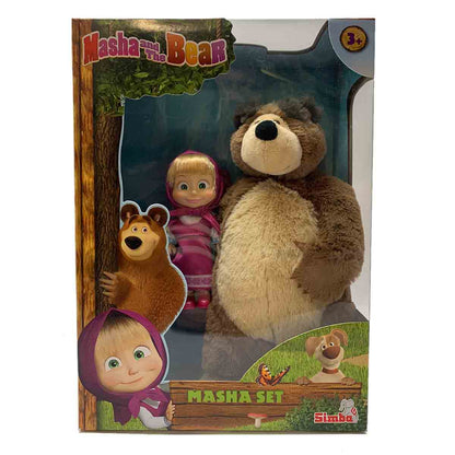 Masha & The Bear Toys, Masha Plush Set With Bear And Doll Toys For Kids