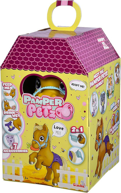 Simba Pamper Petz Pony with 11 Surprises - Interactive Foal Toy with Drinking, Wet Nappy & Magic Gender Reveal - 24cm Collectible for Kids - The Toy Store - Best Toys in Lebanon