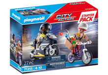 Playmobil City Action starter pack box with 27-piece motorbike scene figures