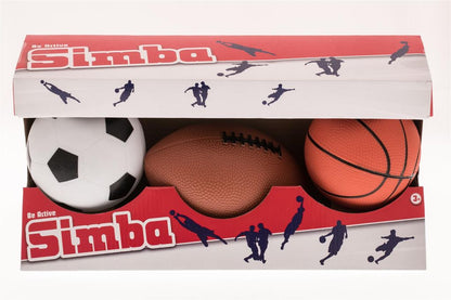 Simba Set of 3 Balls Basketball, Rugby, and Football - The Toy Store - Best Toys in Lebanon