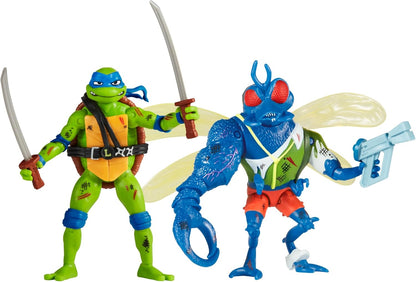 Teenage Mutant Ninja Turtles Mutant Mayhem Leonardo vs. Super Fly Figure 2-Pack