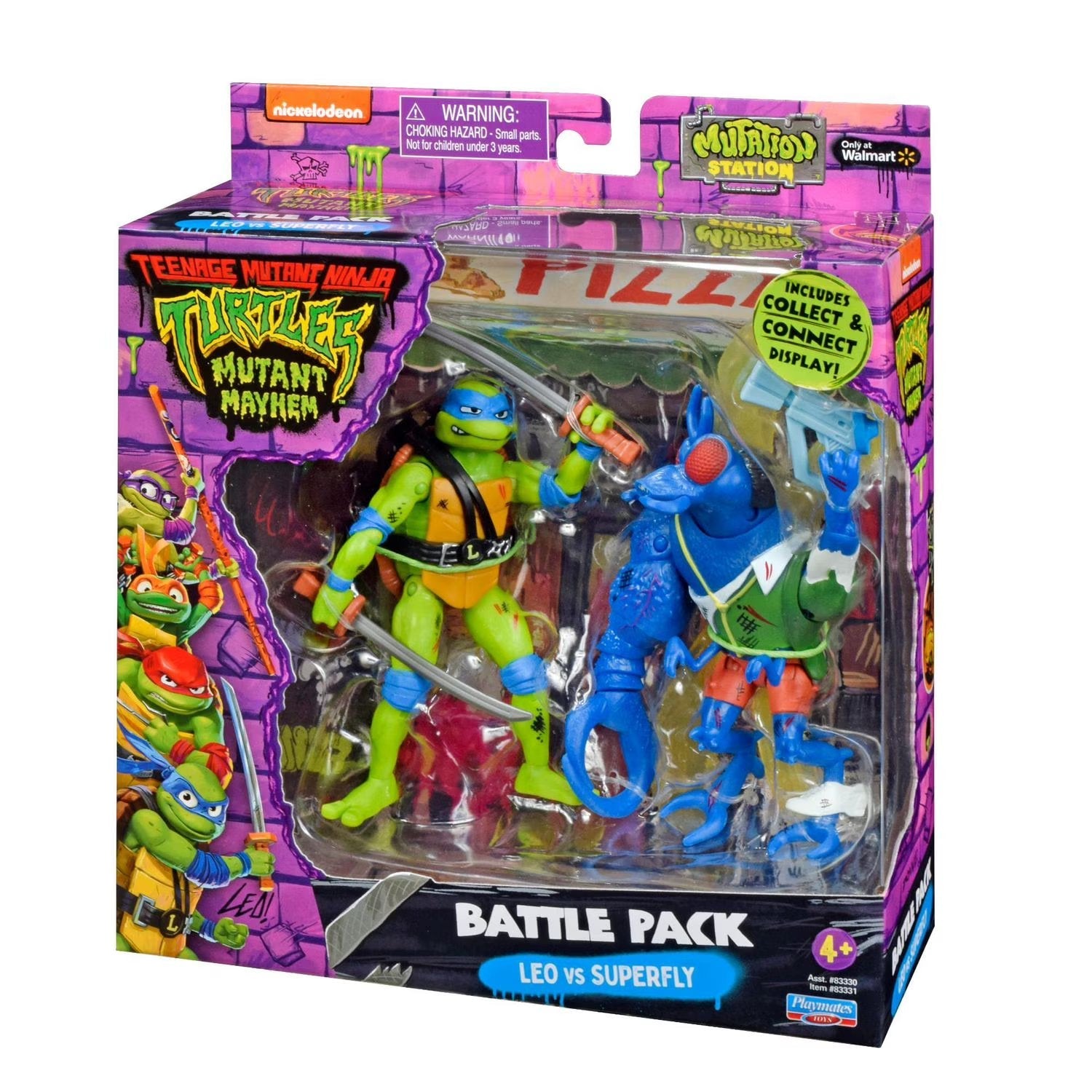 Playmates Teenage Mutant Ninja Turtles Mutant Mayhem Leonardo vs. Super Fly Figure 2-Pack The Toy Store - Toys