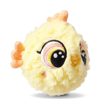 Leo - Yellow Chick plush toy, yellow fuzzy body with big embroidered face