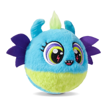 Jett Monster plush in turquoise blue and lime green with big glowing eyes