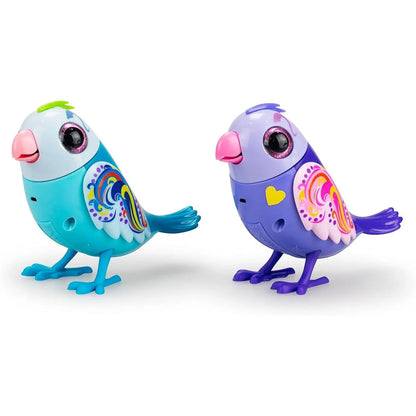 Digibirds II Mate for Life pair of standing purple and blue birds with large eyes