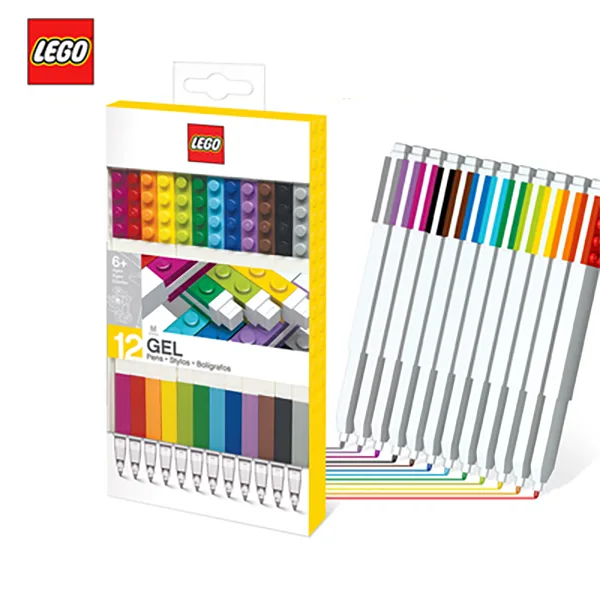 LEGO gel pen 10-pack set in package, with multicolor ink pens