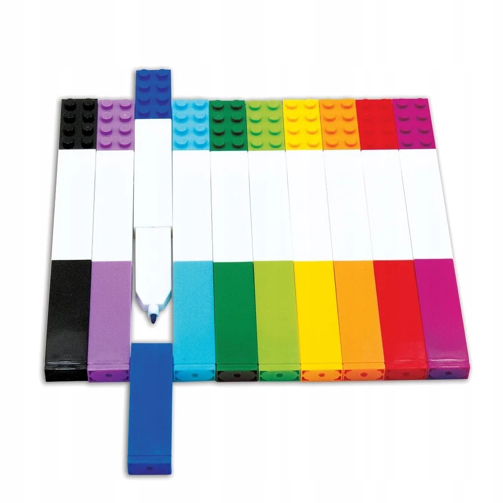 LEGO marker set with colorful block-style caps and visible tips on white bodies