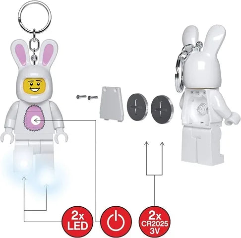 Bunny LED keychain figure with 2x LEDs and CR2025 battery