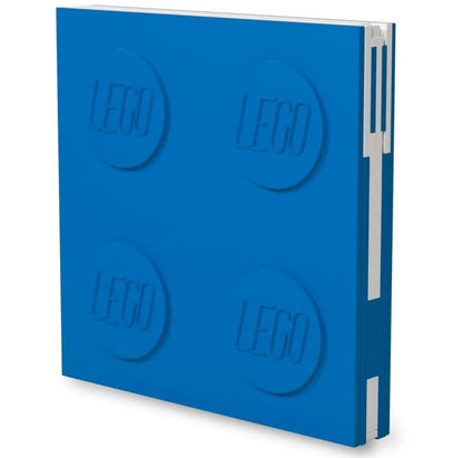 Blue locking notebook with embossed circles and pen holder, with gel blue pen