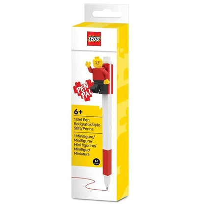 Mechanical gel pen with LEGO minifigure, red barrel, boxed